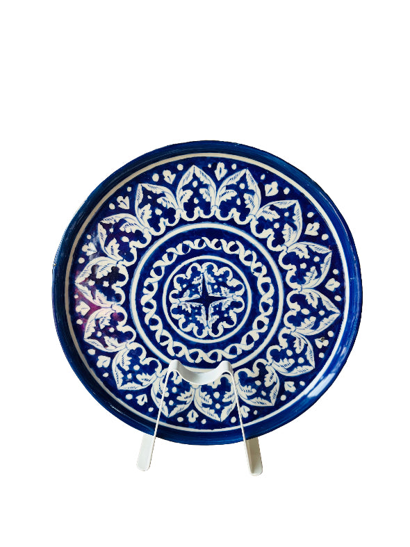 Multan Blue White Round Pizza Platter