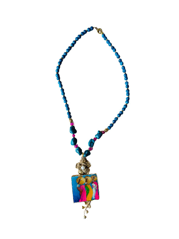Noshina 3 Women Navy Blue Beaded Necklace