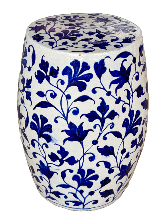 Hala Stool White Blue