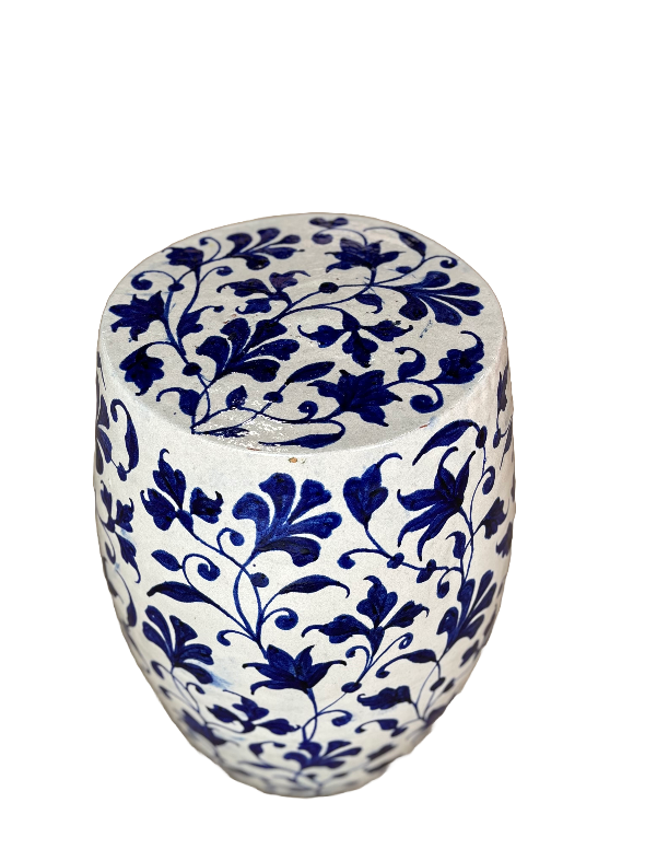 Hala Stool White Blue