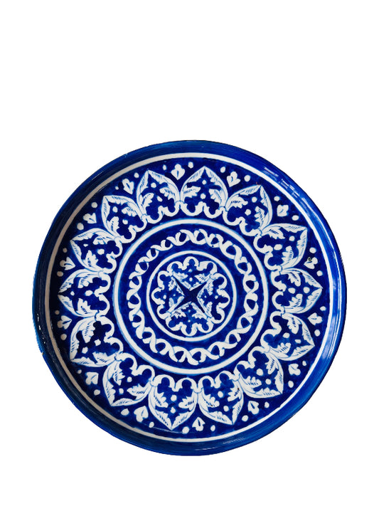Multan Blue White Round Pizza Platter