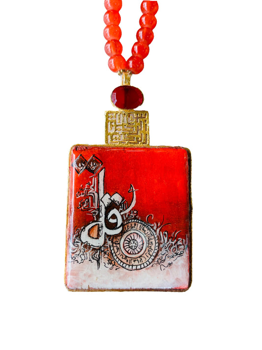 Noushina Red Qul Beaded Necklace