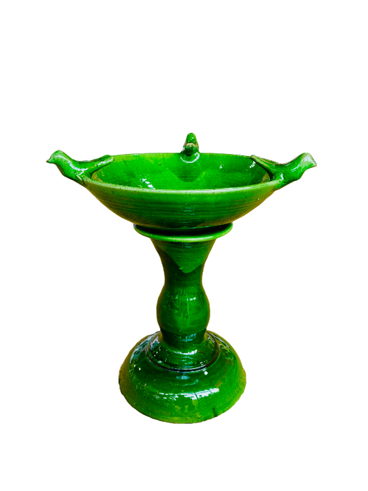 Hala Bird Bath With Stand Green