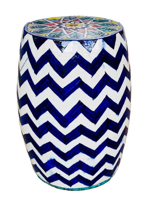 Hala Stool Blue/White