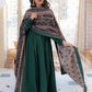 Rashk (Envious Moon) - Green & Beige Shawl