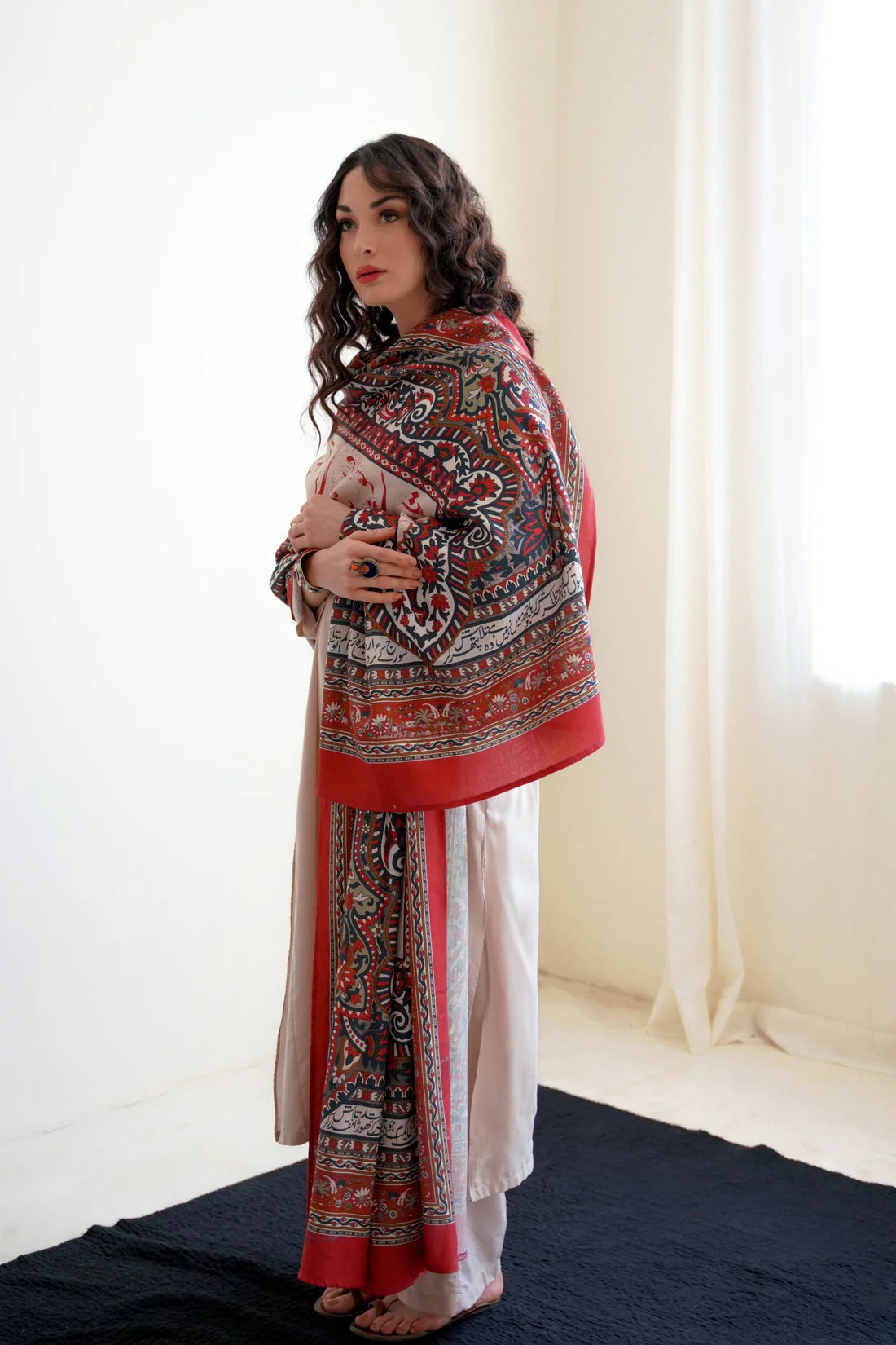 Talaash (Search) - Beige & Red Odhni