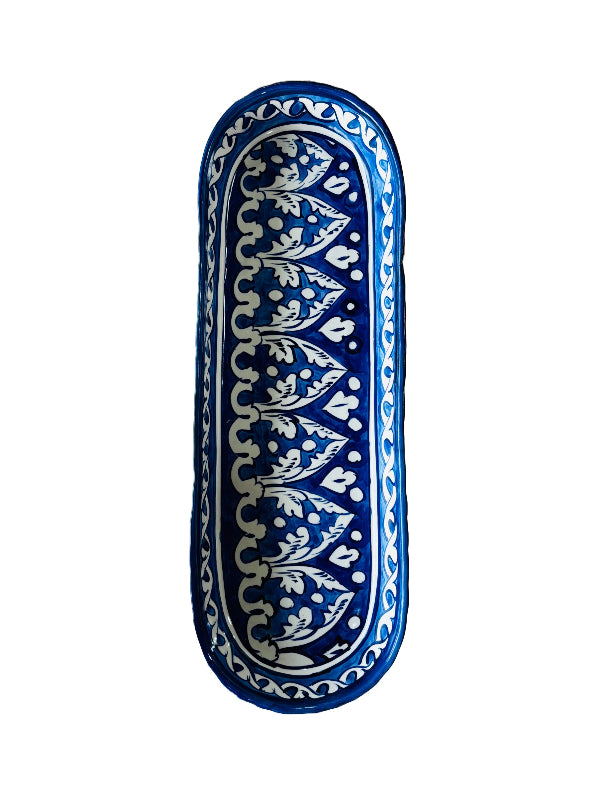 Multan Long Kabab Platter Blue & White Pattern