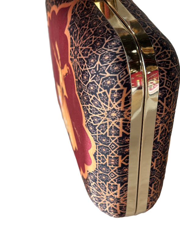 Sadaf Farasat Clutch Brown & Red
