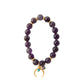 Amethyst with Genuine Pearl & Crescent Charm Bracelet