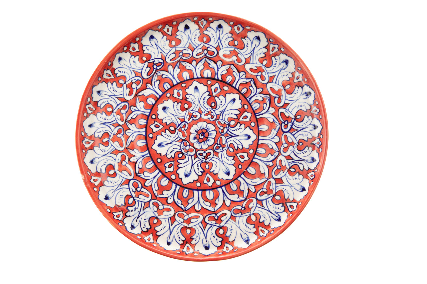 Multan Red Round Lotus Platter