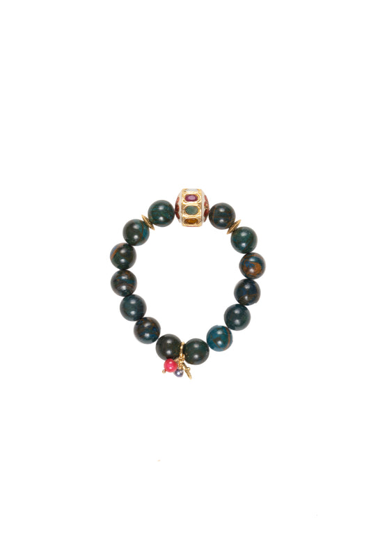 Phoenix Stone with Multi Kundan Centerpiece Bracelet