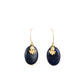 Lapis Drop Earrings With Gold-Plated Flowers
