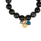 Black Onyx and Agate Bracelet with Mirror Kundan Centerpiece