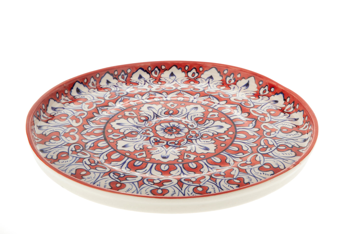 Multan Red Round Lotus Platter