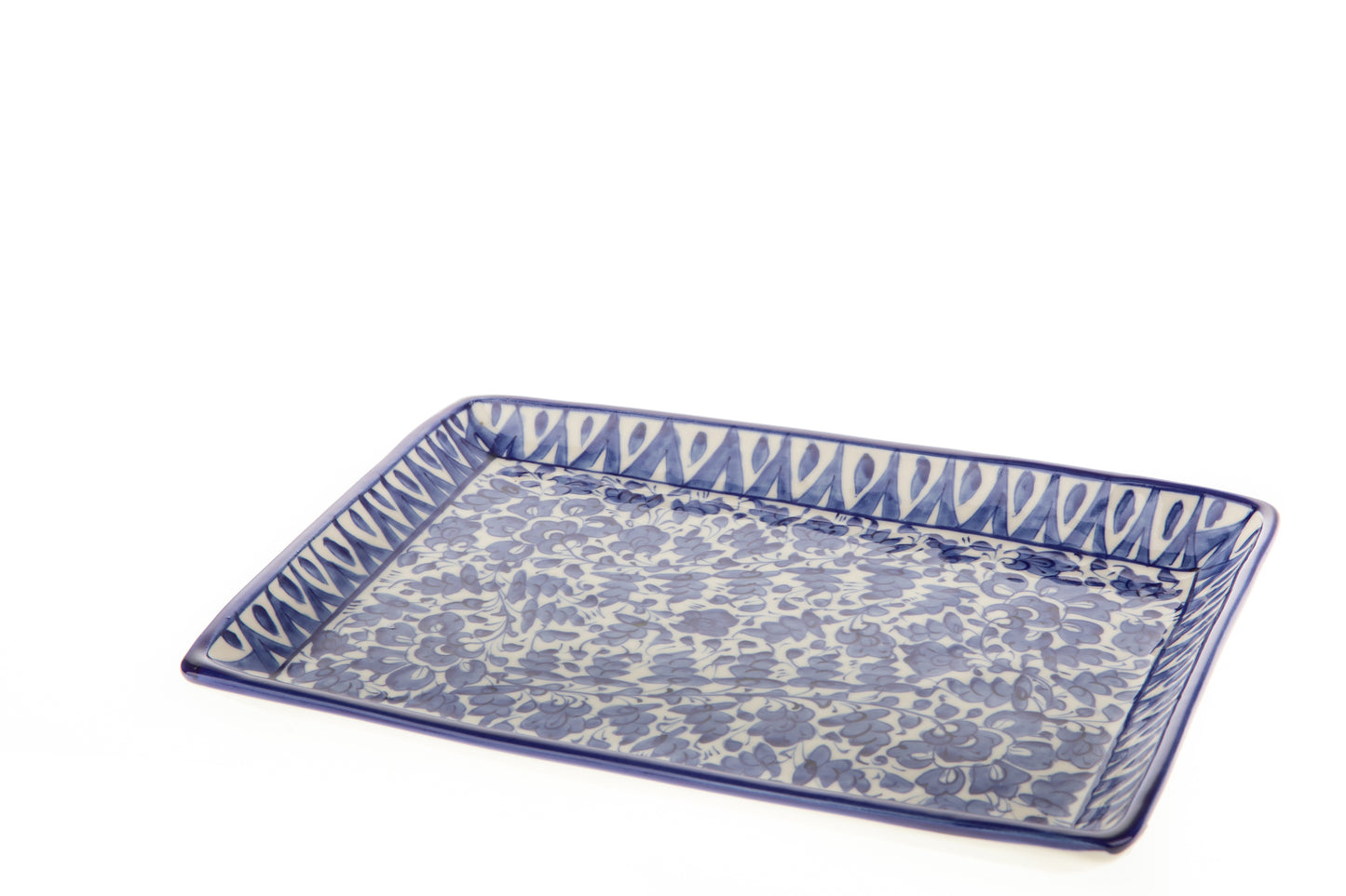 Multan Bluebell Flowers Rectangle Large Platter